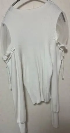 GRLグレイル チュールショルダーリボンニットトップス gf30 ホワイト L