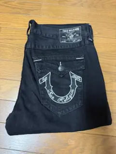 TRUE RELIGION ストレートデニム ブラック 32インチ - メルカリ