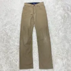 Navy 【28】裏起毛 カジュアルパンツ・裏地チェック柄　ベージュチノパン