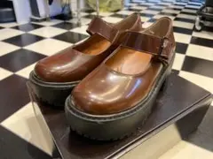 ■厚底 メリージェーンシューズ ストラップシューズ 茶 S 22～23cm■