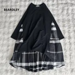 美品】ビアズリー 後ろタフタビッグチェックチュニックワンピース