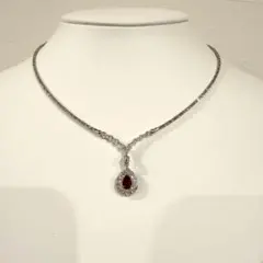 天然ルビー ネックレス 非加熱 ピジョンブラッド 0.609ct 鑑別書 