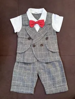 セレモニースーツ グレーチェック柄　80サイズ