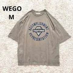 WEGO オーバーサイズTシャツ ヴィンテージ風 モスグリーン M