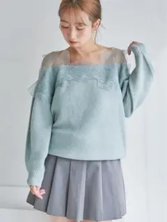 SNIDEL レーストリミングニットプルオーバー