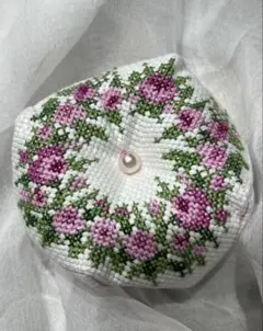 ビスコーニュ オールドローズ（パープル）　ピンクッション(針山, 針刺し)