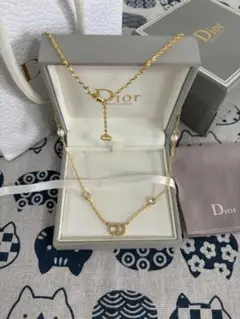 ✨超美品✨DIOR Clair D Lune ストーン パール ネックレス DIOR ディオール ネックレス CLAIR D LUNEネックレス メタル