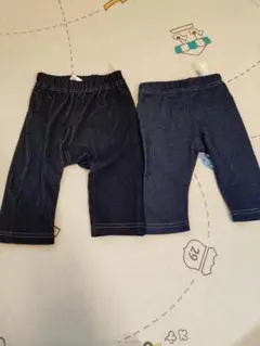 西松屋デニム風レギンス2点セット　60〜70サイズ