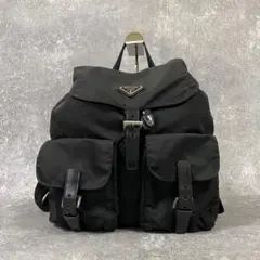 PRADA プラダ　リュックサック　三角ロゴ　 ナイロン ブラック 黒 レザー