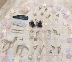 【大人可愛い】アクセサリー 11点まとめ売り イヤリング ヘアピン リボン