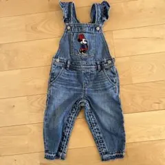 ミニーマウス刺繍デニムオーバーオール 2歳用