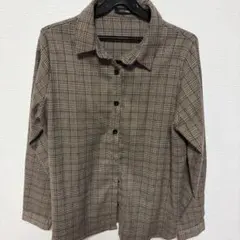HOTPING チェック柄 長袖シャツ ブラウンのサムネイル