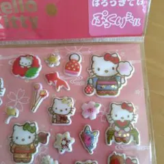 ハローキティ ぷっくりシール 和柄