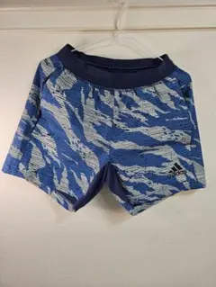 adidas 迷彩柄ショートパンツ 青　メンズS