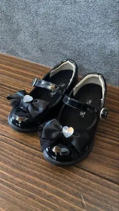 【新品】黒いリボン付きフォーマルシューズ　14.5〜15.0cm