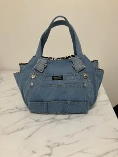 1098 大きめデニムリメイクバック　ハンドメイド