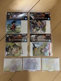 一番くじドラゴンボール I賞 フレークプリズムステッカー4種&アクスタ3種