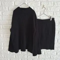 ローリーズファーム/セットアップ/リブ/無地/M/ブラック