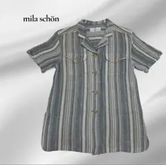 【mila schon】ミラショーン 麻半袖ストライプシャツのサムネイル
