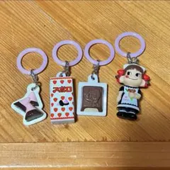 不二家 ペコちゃん アポロ チョコレート めじるしアクセサリー 4点セットのサムネイル