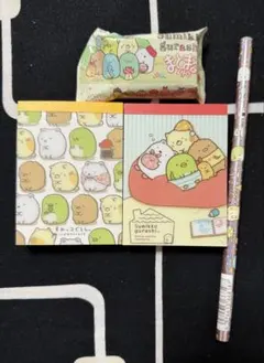 すみっコぐらし メモ帳、鉛筆、消しゴムセット