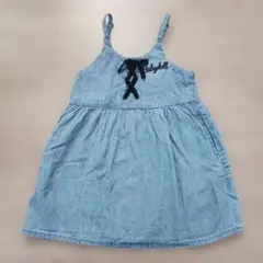 Babydoll ノースリーブワンピース デニムブルー