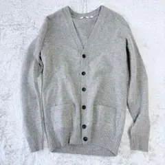 【美品】UNIQLO グレー Vネック ニットカーディガン M