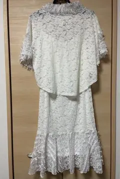 新品タグ付 レース セットアップ インナー付 スーツ ドレス 白 上品