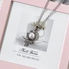 月 パール ネックレス 夜空 ホワイト