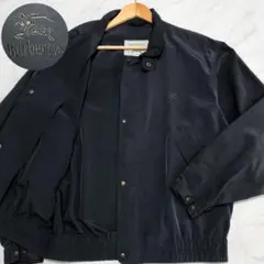 【美品90s】Burberry ハリントンジャケット ホースロゴ 軽量 黒 L