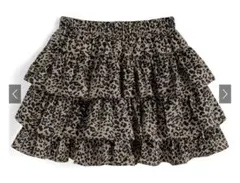 GRL インパン裏地付きレオパード柄ティアードミニスカート[sd185]