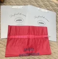 ジェラートピケ ショップ袋 ショッパー 紙袋 大　不織布　3点セット