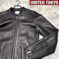 ユナイテッドトウキョウ シングルライダースジャケット ラムレザー 羊革 ブラック