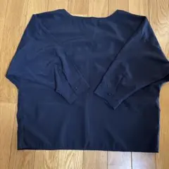 ロペピクニック　ネイビー 七分袖 シャツ バックボタン付き