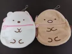 すみっコぐらし　リュック型ポーチ　しろくま、とんかつ