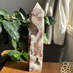 高品質 天然石 メキシカンクレージーレースアゲート タワー約23センチ