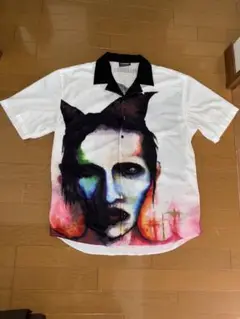 PLEASURES × MARILYN MANSON 半袖シャツ　開襟シャツ