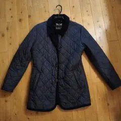 LAVENHAM ネイビー キルティングジャケット フード付き