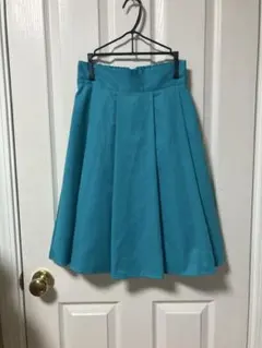 【最終値下げ】ターコイズ フレアスカート サイズ38