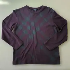 BURBERRY　チェック柄ロングTシャツ 140 バーガンディ