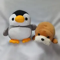 ✧ハッピーマリン　ペンギン&城崎マリンワールド　セイウチ✧　ぬいぐるみ２点セット