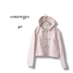 courreges ボーダーパーカー L ピンク 日本製 ショート　ジャケットのサムネイル