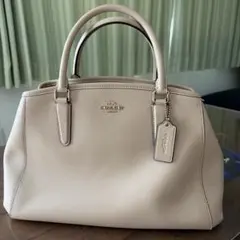 COACH ハンドバッグ ホワイト パイソン柄ハンドル - メルカリ