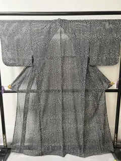夏の着物黒地 小紋 着物 フクロウ文様　身丈157cm 夏の着物黒地 小紋 着物 フクロウ文様 身丈157cm - メルカリ