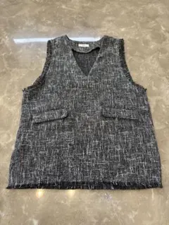 【美品】フリンジ Vネック ベスト かぶりタイプ