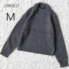 ユニクロ ミックスヤーンポロセーター ニット スキッパー 襟付き リブ編み 秋冬