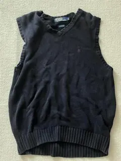 Polo by Ralph Lauren 黒 Vネックニットベスト M
