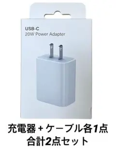 急速充電器 USB-C 20W + USB Type-C ケーブル 2M セット