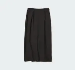 ユニクロ デニムジャージーナローロングスカート ブラック Lサイズ