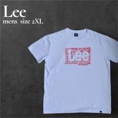 【美品】Lee リー 半袖Tシャツ ロゴプリント ホワイト 白 メンズ 2XLのサムネイル